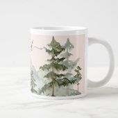 水彩松林と山素朴 ジャンボコーヒーマグカップ (右)