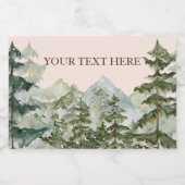 水彩松林と山素朴 フードラベル (シングルラベル)