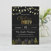 水彩松林のクリスマス 招待状 (スタンド正面)