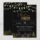 水彩松林のクリスマス 招待状 (正面/裏面)