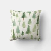 水彩松林のシームレスパターン クッション (裏面)