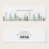 水彩松林イヤリングバスケスタッドミニカード (正面&裏面)