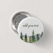 水彩松林パーソナライズされた 缶バッジ (正面&裏面)