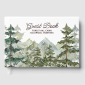 水彩松林山小屋風景 ゲストブック (正面)