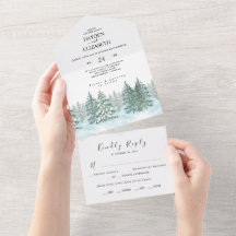 水彩松林結婚林