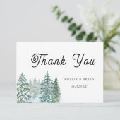 水彩松林結婚林 サンキューカード (スタンド正面)