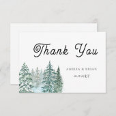水彩松林結婚林 サンキューカード (正面/裏面)