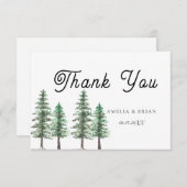 水彩松林結婚林 サンキューカード (正面/裏面)