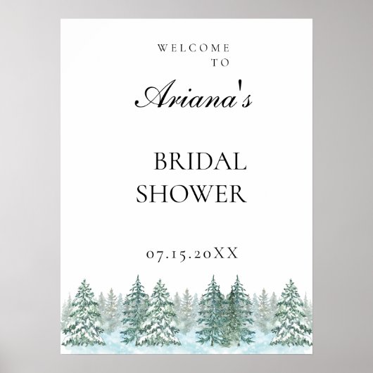 水彩松林結婚林 ポスター (正面)