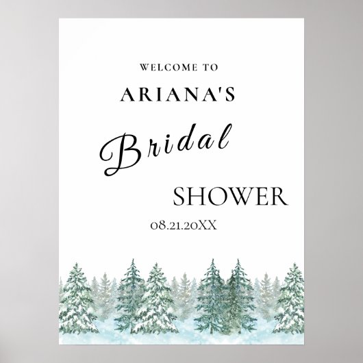 水彩松林結婚林 ポスター (正面)