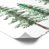 水彩松林結婚林 ポスター (角)