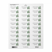 水彩松林結婚林 ラベル (フルシート)