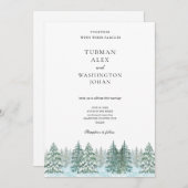 水彩松林結婚林 招待状 (正面/裏面)