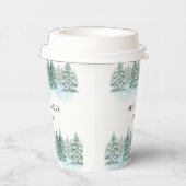 水彩松林結婚林 紙コップ (右)