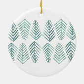 水彩松林 – ヴィンテージ緑 セラミックオーナメント (裏面)