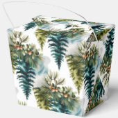 水彩松模様の冬のブライダルシャワー フェイバーボックス (裏面)