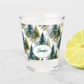 水彩松模様エレガントウィンター ショットグラス (正面)
