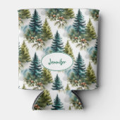 水彩松模様エレガントウィンター 缶クーラー (正面)