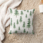 水彩松模様装飾用クッション クッション (ブランケット)