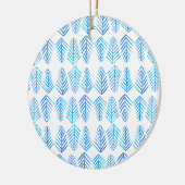 水彩松模様 – 青 セラミックオーナメント (左)