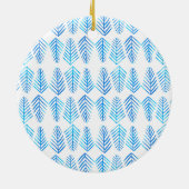 水彩松模様 – 青 セラミックオーナメント (裏面)