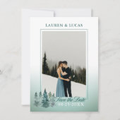 水彩松素朴トウヒの木PHOTO 結婚's セーブザデート (正面)