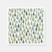 水彩松素朴木冬林 スタンダードカクテルナプキン (正面)