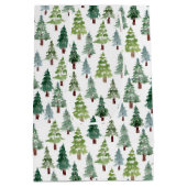 水彩松素朴木冬林 ミディアムペーパーバッグ (裏面)