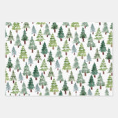 水彩松素朴木冬林 ラッピングペーパーシート (正面2)