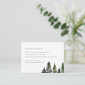 水彩松素朴木結婚式レセプション エンクロージャーカード (スタンド正面)