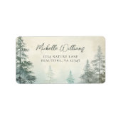水彩松素朴林ウッドランドアドレス ラベル (正面)