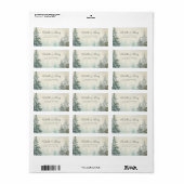 水彩松素朴林ウッドランドアドレス ラベル (フルシート)