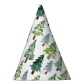 水彩松素朴林パターン冬 パーティーハット (右)