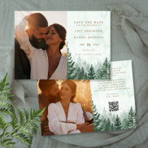 水彩松素朴林フォトQRコード