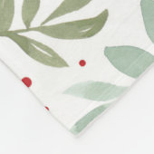 水彩松素朴林ベリーガーランド フリースブランケット (角)