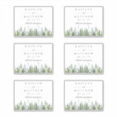 水彩松結婚林 – 4.5インチx 3.5インチ シール (正面)