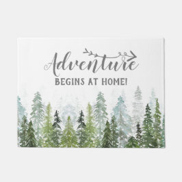 水彩松 |冒険は自宅で始まる ドアマット