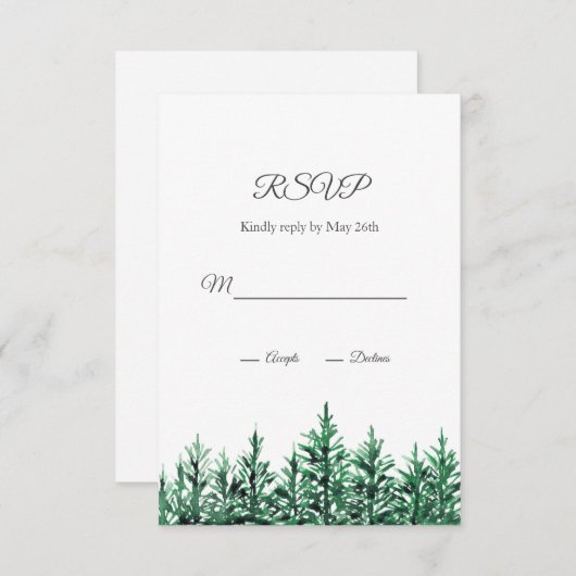 水彩松 出欠カード (正面/裏面)