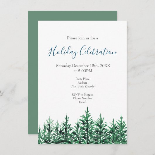 水彩松 招待状 (正面/裏面)