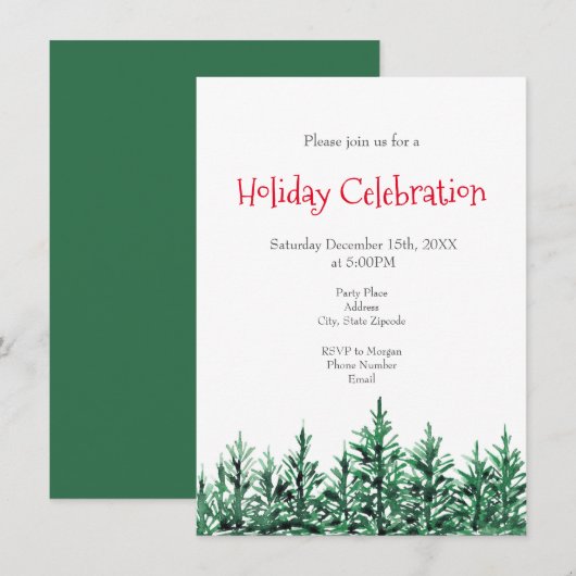 水彩松 招待状 (正面/裏面)