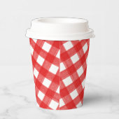 水彩板赤と白紙カップ蓋付き 紙コップ (右)
