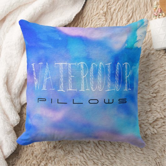水彩枕 クッション (ブランケット)