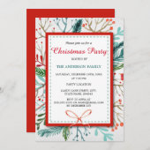 水彩林お洒落クリスマスパーティー招待状 招待状 (正面/裏面)