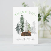 水彩林かわいらしベビークマ サンキューカード (スタンド正面)