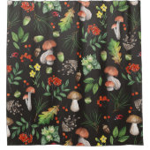 水彩林きのこ離れの花類 | シャワーカーテン (正面)