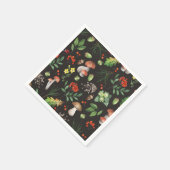 水彩林きのこ離れの花類 | スタンダードカクテルナプキン (角)