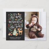 水彩林で最も素晴らしい時間帯の黒い写真 シーズンカード (正面)