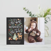 水彩林で最も素晴らしい時間帯の黒い写真 シーズンカード (スタンド正面)