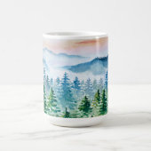 水彩林と山 コーヒーマグカップ (中央)