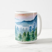 水彩林と山 コーヒーマグカップ (正面右)